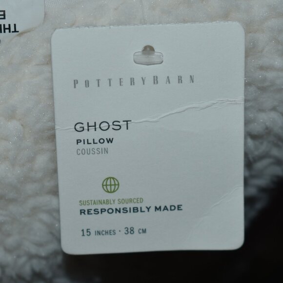 Pottery Barn Plush Sherpa Ghost Shaped Pillow Fall Halloween Decor - Picture 2 of 9